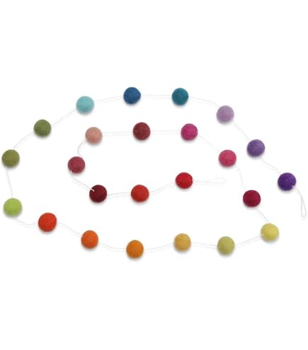 Filz Pom Poms Girlanden - 2 Stück Bunte Wollgirlan Produktbild-Vorschau 12