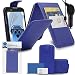 Produktbild iTALKonline EE Rook Blau PU Leder ExeKutive Multi-Funktions vertikaler Schlag Mappen Kasten Abdeckung Veranstalter mit der Kredit / Visitenkartenhalter, LCD Schutzfolie und 1000 mAh Coiled KFZ Ladegerät LED Anzeige und Überlastschutz