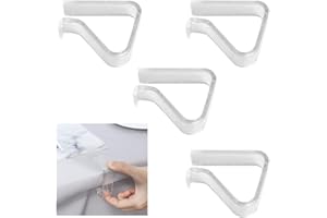 Morices 4pcs Tablecloth Clips, Picnic Table Cloth Holder Clear Plastic Indoor Table Cover Clamps for Home Garden Wedding Party