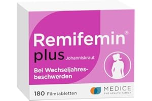 Remifemin plus Johanniskraut 180 Tabletten - Medikament für Wechseljahre - bei starken & betont seelischen Wechseljahresbeschwerden - hormonfrei - pflanzliches Arzneimittel