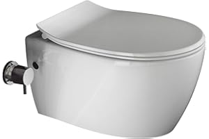 ‎AQUA BAGNO Aqua Bagno | Taharet Toilette mit Bidet-Funktion, Dusch-WC, Toilette mit Duschfunktion, Hänge-WC, Wand-WC | 51 cm lang