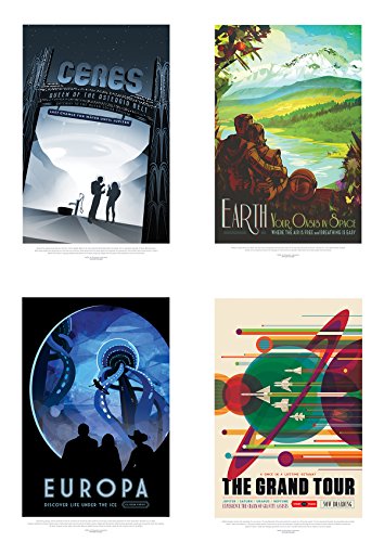Doppelganger33 LTD NASA Poster Space Grand Tour Travel Advert Pack x 8 Posters Art Prints Affiche Espace Grandiose Voyage La publicité Affiche Impression d'art
