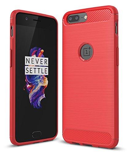 OnePlus 5 Funda  SMTR Cubierta Delgado material de silicona Funda Protective Case Cover  Dise  o durable   M  xima protecci  n contra golpes  para OnePlus 5 - Rojo