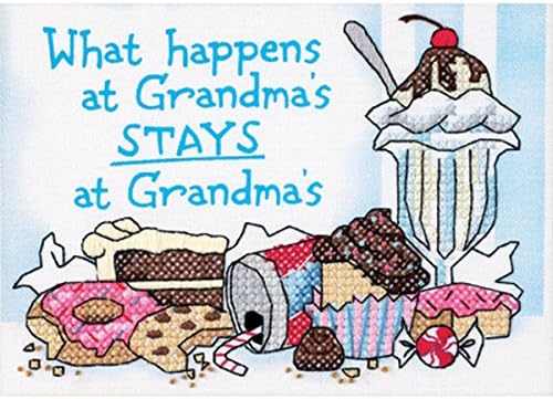 Dimensions What Happens At Grandma's Mini Stamped Cross Stitch Kit-7"X5"