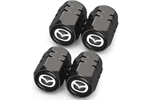ACHARD Black Alloy Tyre Valve Caps for Mazda M2 M3 M5 M6 MX5 RX7 RX8 A8 CX9 MX6 R3 CX-5 CX-7 CX-8,Premium Leak-Proof Wheel Caps Dust Caps for Car Tyres, 4PCS