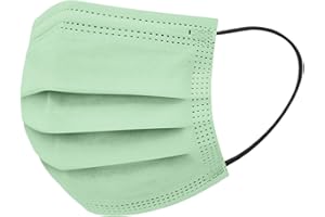 NCQIFEI 50 Pièces Adulte Jetable Protection Faciale 3 Couches Visage Tissu Impression Noir Blanc Couleur Non-tissé Bandeaux Femme et Hommes Confortable Anti-Poussière Respirable écharpe (B08)