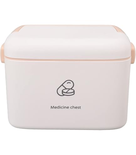 Medicijndoos Draagbare EHBO-doos Groot met handvat Enkele lagen Medisch voor thuis, op reis en op het werk (roze 235 mm x 155 mm x 160 mm