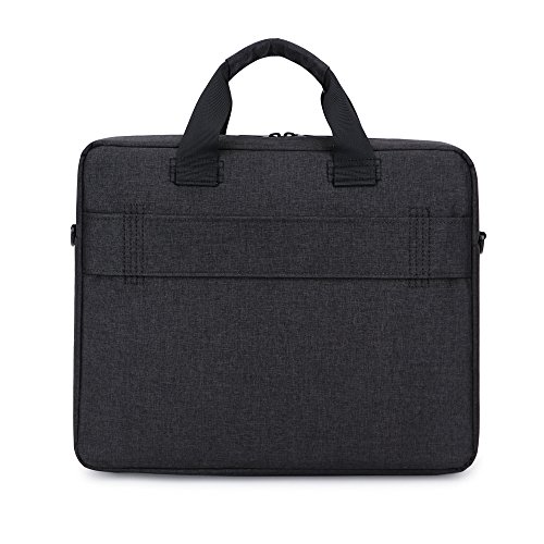 Laptop Tasche 15,6 Zoll, ShengTS Nylon Laptop Messenger Bag Umhängetasche mit Handgriff und Schultertasche mit Zubehör-Fächern und widerstandsfähigen Polsterwänden für 15-15,6 Zoll Laptop / Notebook / MacBook / Ultrabook / Chromebook Computers,Schwarz - 3