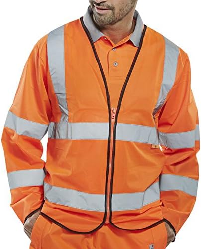 Fire Retardant Hi-Viz Jerkin Saturn Hi-Viz Orange Large - B-Click Fire Retardent