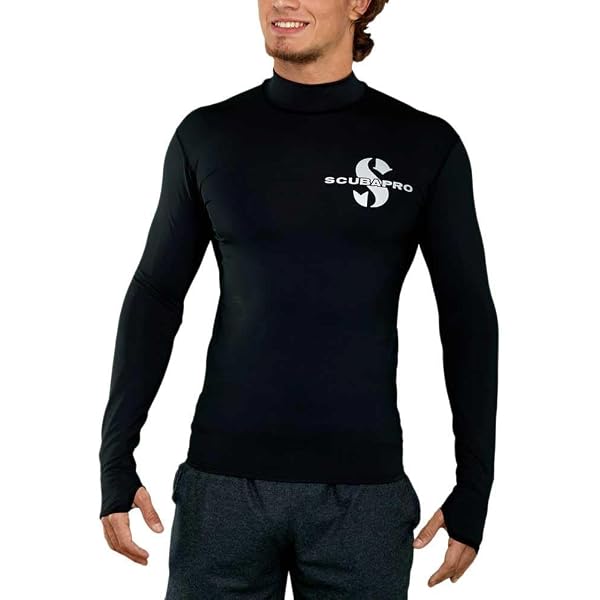 SCUBAPRO Graphite Rash Guard Manches Courtes Homme - Protection UV50+ - Plongée Et Sports Aquatiques