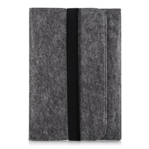 kwmobile Tablettasche Filz Sleeve für 9,7 - 10,1" Tablet - Tablet Schutzhülle Tasche Case Hülle in Grau mit Innentaschen Innenmaße: ca. 28 x 21 cm