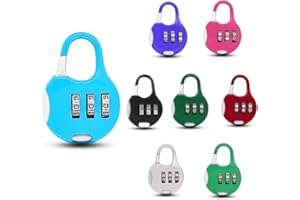 MiaLover 8 Stück Mini-Vorhängeschloss, 3-stellig, Zurücksetzbar, Vorhängeschloss Zahlenschloss für Schule Fitnessraum Außenschuppen Haspeschrank Reisekoffer, 8 Farbe