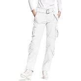 Femme Pantalon Cargo avec Plusieurs Poches Pantalon de Combat Décontracté en Coton Camouflage Militaire Tactique Extérieur Ra