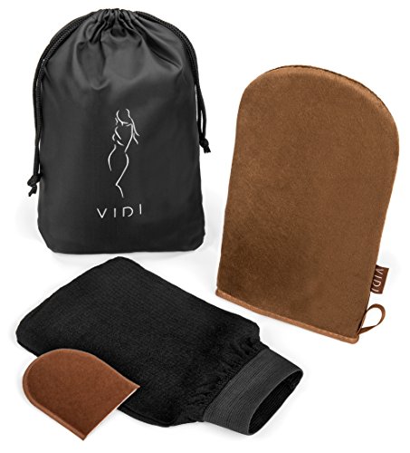 Selbstbräuner Handschuhen Applicator Set (3er Pack) Großer doppelseitiger Body Applikator Handschuh, Kleine Gesicht Mitt, Peeling Tan Entferner Handschuh von VIDI