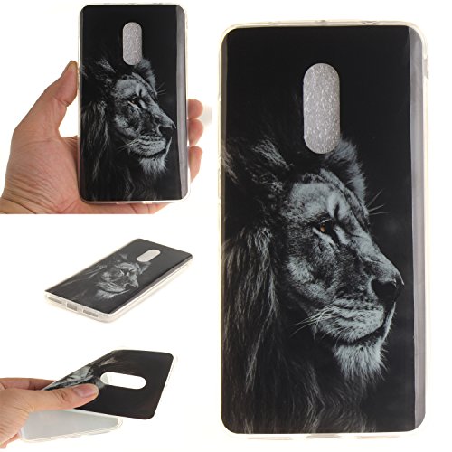 Cozy Hut Lederhülle / Ledertasche / Hülle / Case / Cover / Etui / Tasche Bunte Muster Weich TPU Handy Hülle für Xiaomi Hongmi Redmi Note 4 (5.5),Ultra Slim Dünn Silikon TPU Transparent für Xiaomi Hongmi Redmi Note 4 (5.5) Hülle , Premium Handy Tasche Schutz Hülle Case Cover Etui Strass Schutz schutzhülle Bumper Schale Silicone für Xiaomi Hongmi Redmi Note 4 (5.5) - Black Lion