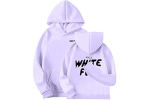 HOT1950s Hoodie Girls Boys White F0X Hoodie Long Sleeve Hooded Sweatshirt Oversized Kids Age 2-13 Years Winter Hoodies Warm Sweatshirt Jumper Pullover Casual Sportswear Activewear 90-160Cm