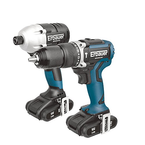 Buy ERBAUER ERI716KIT 18V 2.0AH LIION BRUSHLESS CORDLESS COMBI DRILL