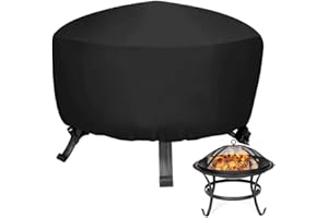 Silvotek Funda para Brasero - Impermeable Funda para Barbacoa con cordón de Dobladillo + 2 Hebillas de liberación Ajustables, Duradero 420D Oxford Funda para Pozo De Fuego