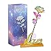 Produktbild Aokebeey Rose Konservierte Blumen, 24K Galaxy Rose mit Licht und Präsentationsständer,kreative Geschenk für Hochzeit Vorschlag Verlobung Geburtstag Muttertag Jubiläum