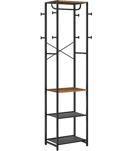Portemanteau Métal 5 étagères Relaxdays - 150x100x39 Cm, Charge 30 Kg/étagère, Noir - 11