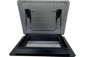 FORÇA SwissOutdoor Skylight XL Dachfenster 700x500 mm – Premium Ausstellfenster für Wohnmobil, Camper & Wohnwagen – Doppel-Acrylglas, Rollo & Insektenschutz, weiß, Alurahmen, 100 % wasserdicht