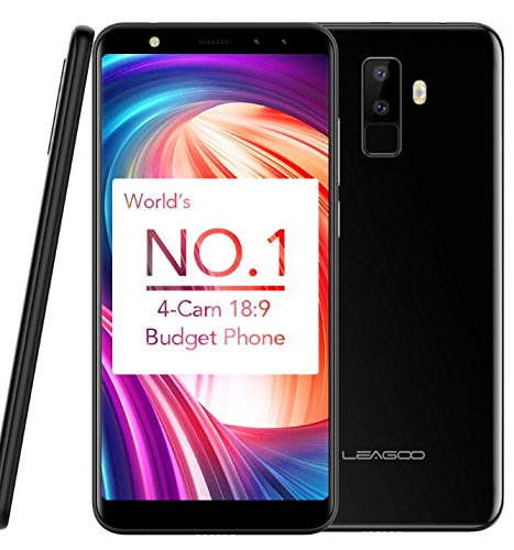 LEAGOO M9 - 5,5 Zoll (18: 9 VerhÃ¤ltnis) Full-HD-Bildschirm 3G Android 7.0 Smartphone, Corning Gorilla Glass 3 Glas, Quad-Kameras, Quad Core 1.3 GHz 2 GB + 16 GB, 2850 mAh Akku - Schwarz