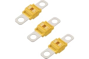 BOJACK Midi Hochstromsicherung Bolt-on Sicherung 60A Ampere gelb für PKW, LKW, Baufahrzeuge, Busse, Wohnwagen (3 Stück 60A)