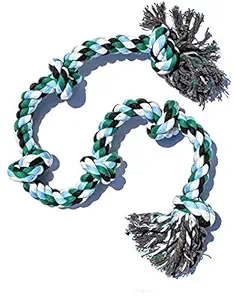 Dogista Durable 6 Knot Knotted Cotton Rope Toys for Teeth Cleaning and Chewing, Small & Medium Dog/Cat/Puppy (Multicolour), (WASZ63)