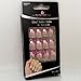 Bling Art False Nails French Fake Pink Butterfly Squoval 24 Acrylic Medium Tips