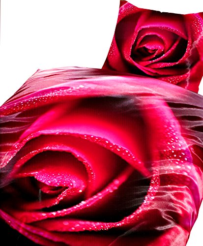 1stB Leonado Vicenti 2 TLG. Bettwäsche Thermofleece 135x200 cm in rot Rose Set mit Reißverschluss