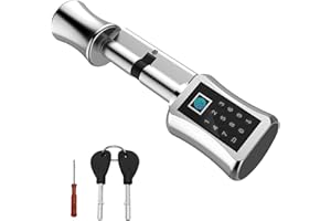 Fingerprint Door Lock, Eseesmart Fingerprint Electronic Security Lock with Digital Code, Fingerprint & Key, Anti-Drill, Anti-Pick, High Security for Wooden, Composite Doors(60MM)