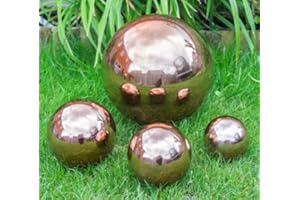 Primrose 15cm Copper Effect Stainless Steel Reflective Gazing Globe Sphere Balls Garden Decoration