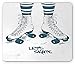 Produktbild SHAQ Retro Mouse Pad Mauspad, Girl's Legs in Stripes Stockings and Retro Roller Skates Fun Teen Illustration Print, Standard Size Rectangle Non-Slip Rubber Mousepad, Teal White