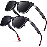 LINVO Occhiali da Sole da Uomo Donna Polarizzati Classici Moda Rettangolari TR90 100% Protezione UV400 per Guidare la Pesca