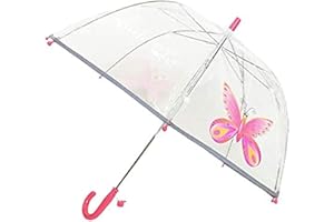 SMATI Parapluie Enfant Transparent Cloche - Bordure Fluorescente