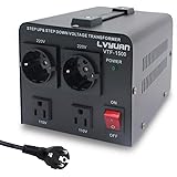 Yinleader 1500VA 110 Volt USA Spannungswandler Ringkern-Transformator 1500 Watt - In: 110V oder 220V / Out: 110V und 220V