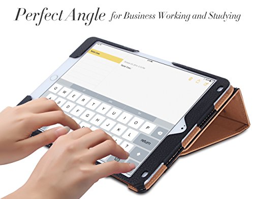 iPad Pro Hülle,iPad Pro 9.7 Hülle,Fyy® [Super Functional Series] Hochwertige Kunstleder Hülle mit elastitcher Handschlaufe und Halterungen für Karten, Notizen für iPad Pro 9.7 Zoll (2016 Edition),Schwarz (mit automatischer Schlaf/ Weck-Funktion) - 6