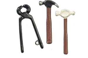 TOWN SQUARE MINIATURES Dolls House Set of 3 Metal Tools DIY Workman Miniature Garden Shed Accessory