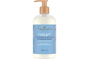 SHEA MOISTURE SheaMoisture Acondicionador Hidratante Hydrate & Repair con Miel de Manuka y Yogur - Cabello Muy Seco y Dañado - Con Aceite de Baobab y Manteca de Karité - Sin Sulfatos - 1 x 384 ml