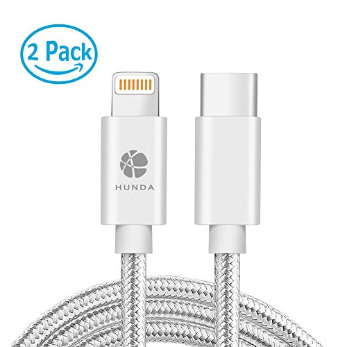Câble USB Type C vers Lightning,Hunda [Lot de 2] 1m Câble de Donnée pour iPhone iPad Connecteur Apple Macbook 2015,Macbook pro 2016,Google Chromebook,HP Pavilion X20,Nokia N1 Tablette et plus
