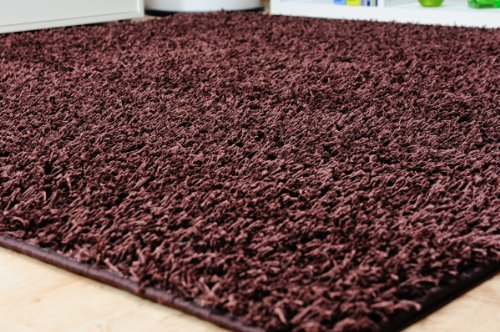 Preisvergleich Produktbild Hochflor Teppich Shaggy Amarillo Schoko-Braun nach Maß - versandkostenfrei schadstoffgeprüft pflegeleicht antistatisch schmutzresistent robust strapazierfähig Wohnzimmer Schlafzimmer Kinderzimmer , Größe Auswählen:200 x 290 cm