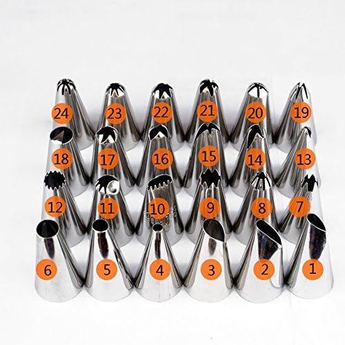 24pcs Cake Puff Decorating Icing Nozzles Piping Sugarcraft Pastry Tips Tool Set B