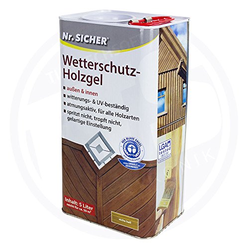 NR. SICHER Wetterschutz-Holzgel 5 Liter Farbe: Nussbaum - 2