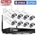 Produktbild ZOSI Full HD 1080P Wireless Überwachungskamera System 8CH 1080P WLAN NVR mit 8 HD 2MP Outdoor Funk Kamera Set ohne HDD, 20M IR Nachtsicht