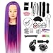 Training Head Neverland 25" High Temperature Resistance Fiber Long Hair Hairdressing Mannequin Head with Hair Styling Braid Set (Dreamy Purple)