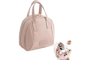 LUCKKY Multi-Layered Shell-Shaped Cosmetic Bag, Make up Bag for Women, Travel Makeup Bag, Makeup Case Organizer with Compartments, Portable Large Cosmetic Bag Makeup Case Organizer (Pink)