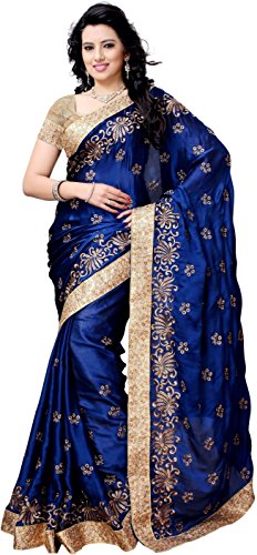 Active Feel Free Life Women’s Satin Saree with Blouse Piece, Free Size Saree with Blouse Piece