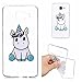 Price comparison product image Samsung Galaxy A3 2017 Case, E-Unicorn Samsung Galaxy A3 2017 Case Clear Kawaii Unicorn Pattern Design Silicon TPU Gel Rubber Cover Ultra Thin Slim Protective Bumper Shockproof Transparent Skin Shell