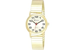 Ravel - Montre Unisexe à Bracelet Extensible en Acier Inoxydable avec Grands Chiffres