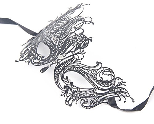 Signstek gl?nzende Sexy Laser-Cut Metall Maske mit Stra? - 2